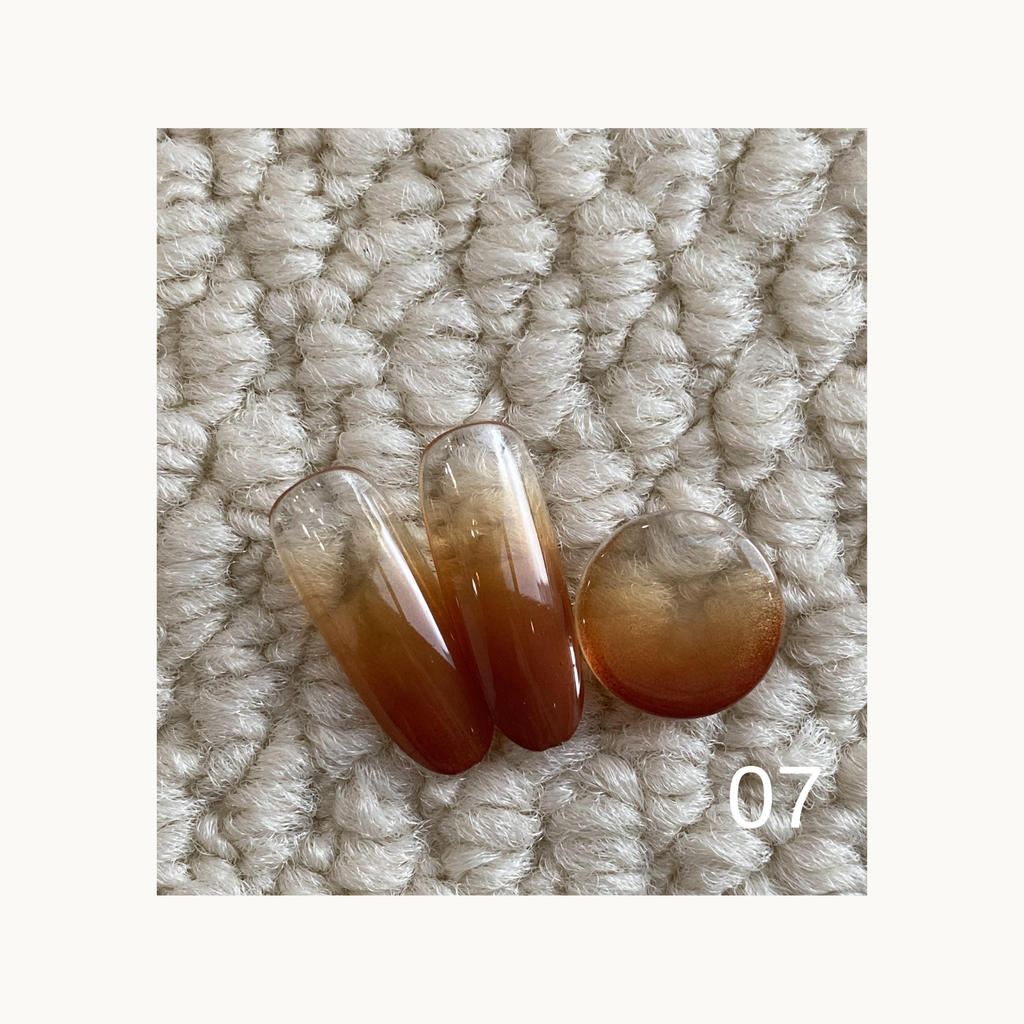 QINGYOU Caramel Cocoa Solid Color Gel 07 maple brown solid warm nail color swatch