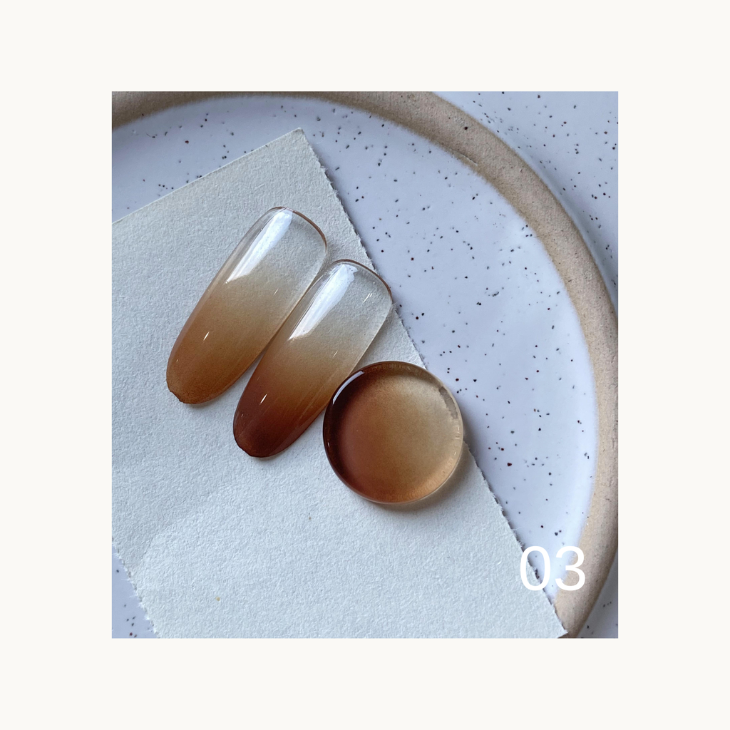 QINGYOU Cube Master Gel Palette 03 Milk Tea Brown gradient solid gel swatch