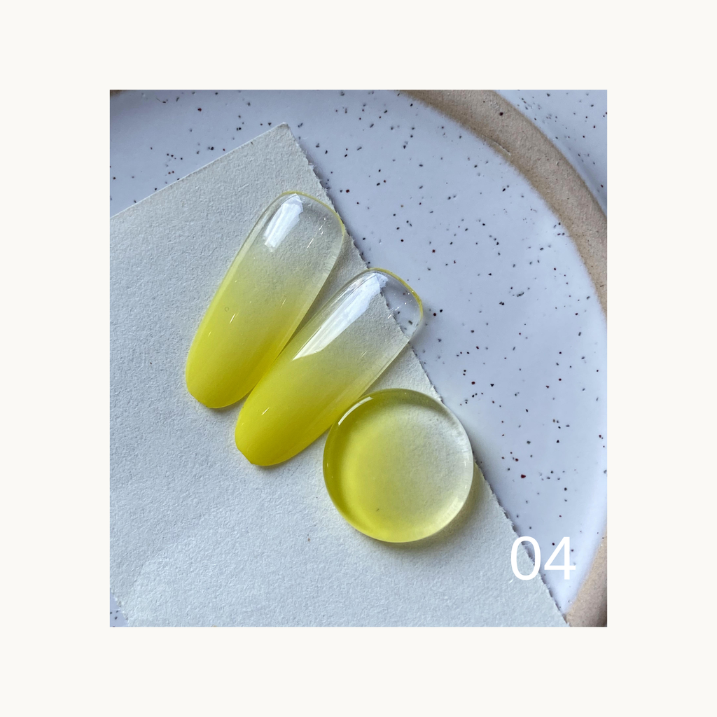 QINGYOU Cube Master Gel Palette 04 Lemon Yellow gradient solid gel swatch