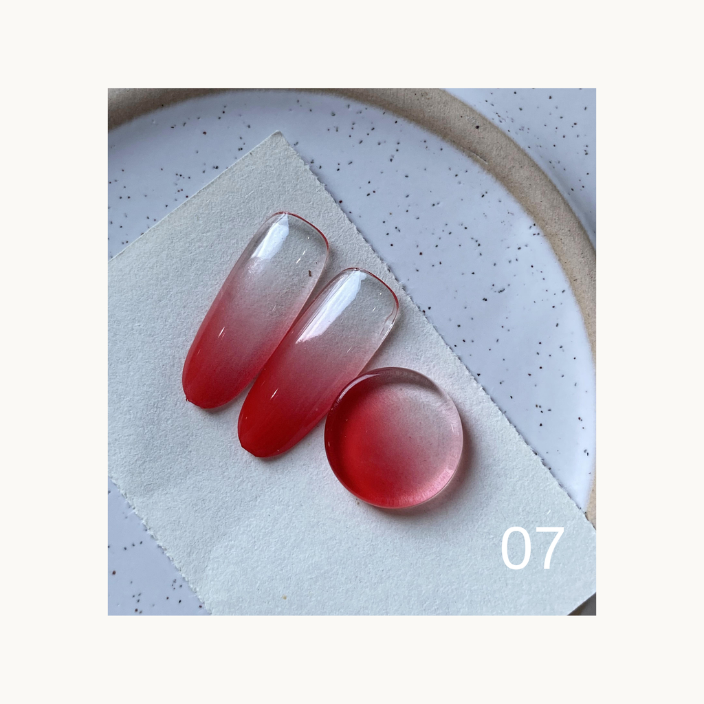 QINGYOU Cube Master Gel Palette 07 Cherry Red gradient solid nail gel swatch