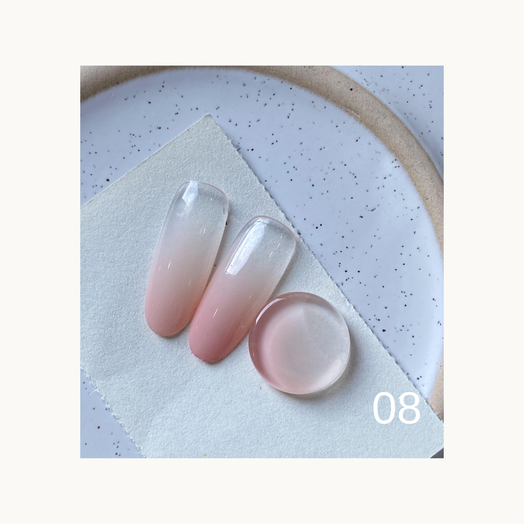 QINGYOU Cube Master Gel Palette 08 Soft Pink gradient solid gel swatch