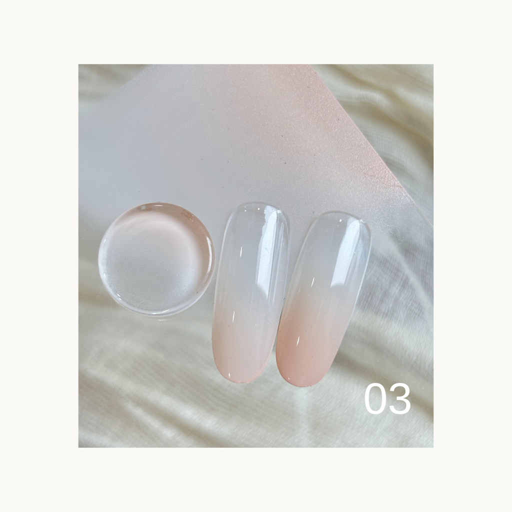 QINGYOU Cube Nude Concealer Gel Palette shade 03 peach nude sheer gradient manicure swatch