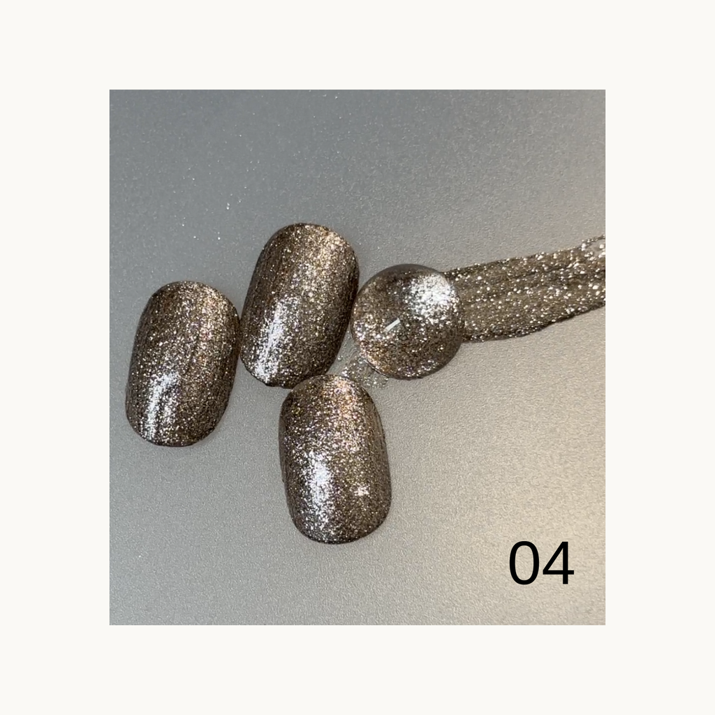 qingyou mocha brown glitter gel nail sample with dense reflective sparkle