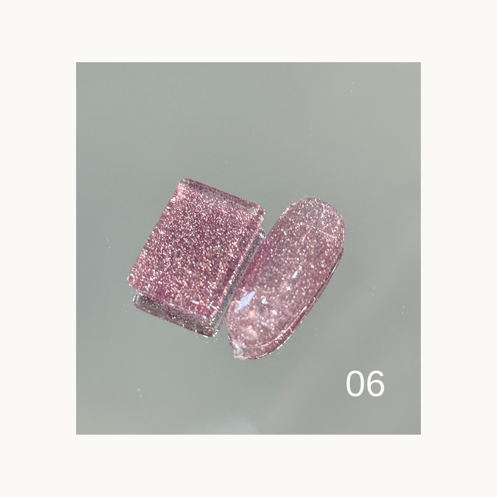 Qingyou Rainbow Glitter 06 dusty pink glitter gel with delicate sparkle