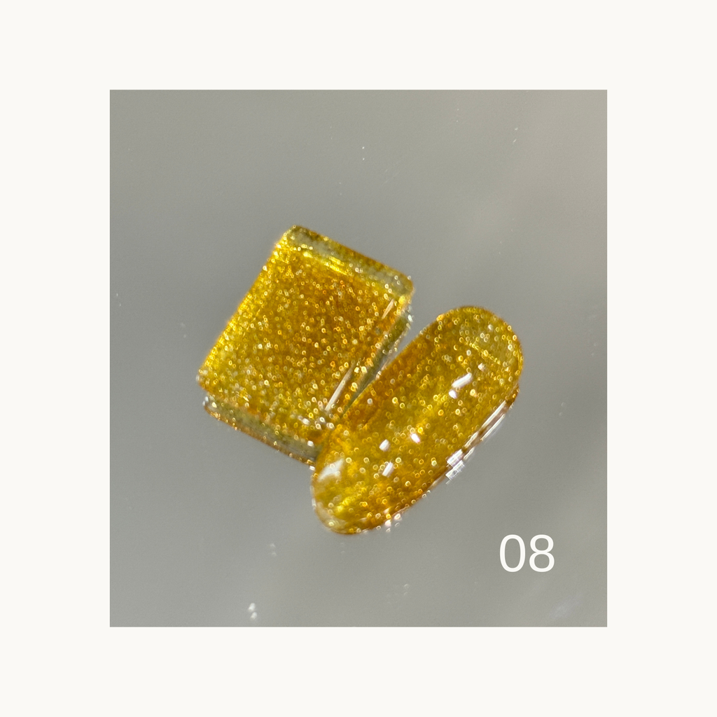 Qingyou Rainbow Glitter 08 bright yellow gold glitter gel with diamond sparkle