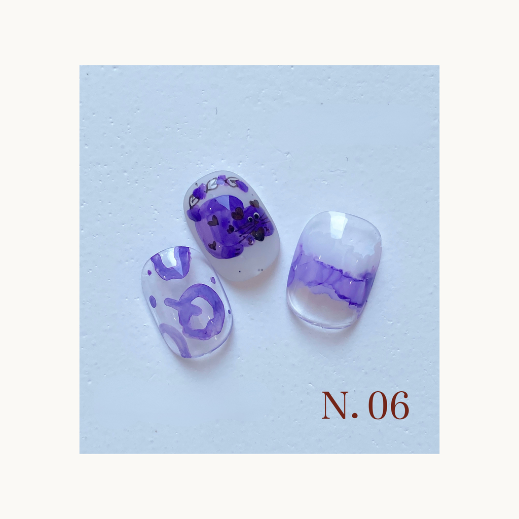 Lavender haze light purple mist press on nails by qingyou