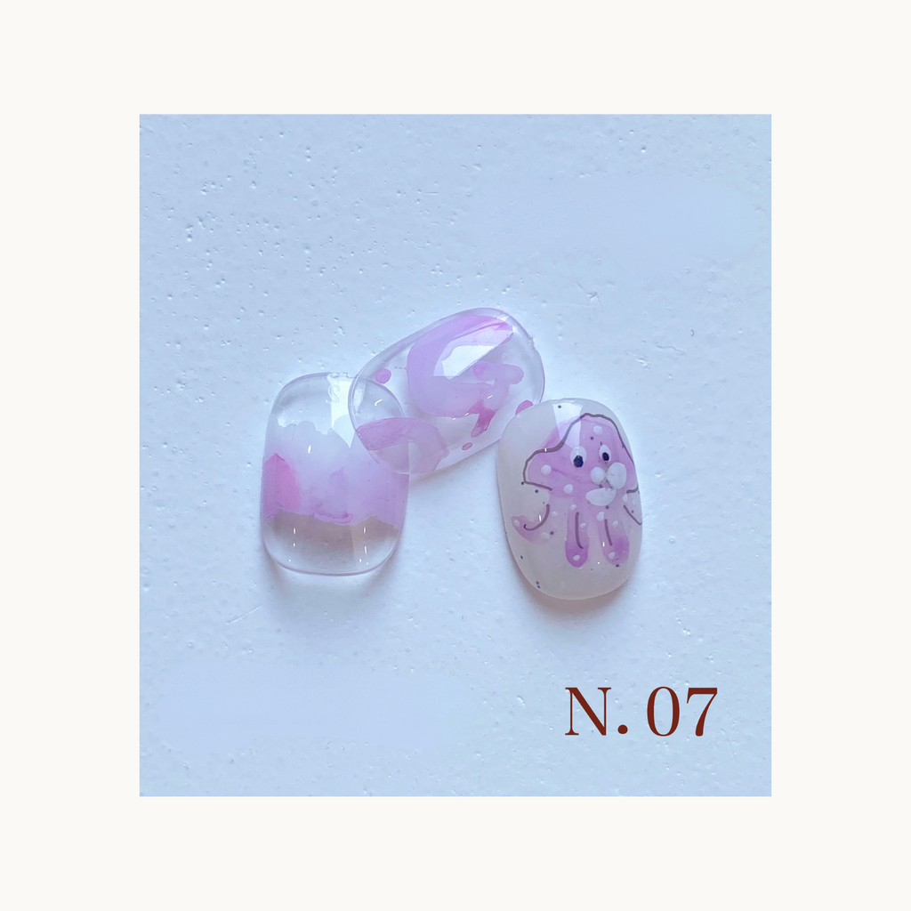 Pastel lilac glow purple-pink press on nails by qingyou