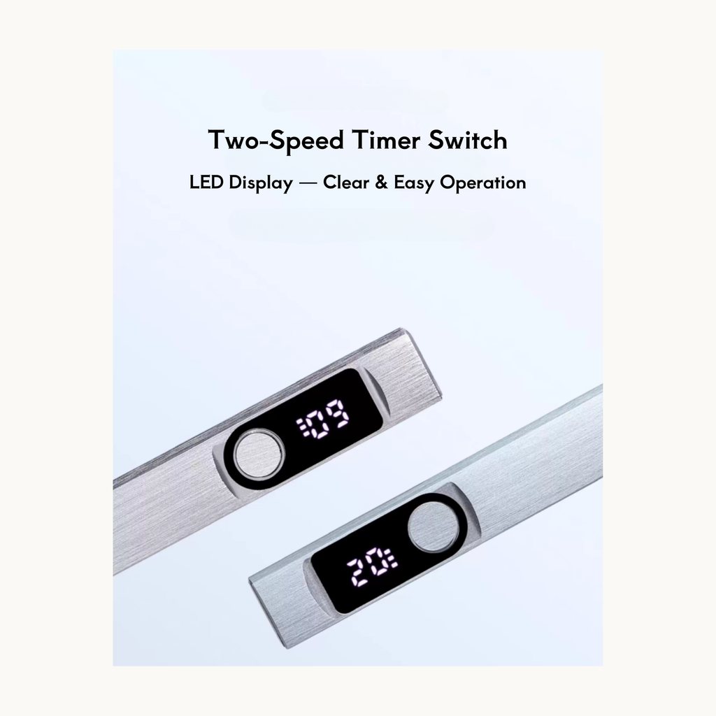 TAYE Hand Light 3.0 showing two-speed 20s and 60s timer switch with LED screen for quick nail gel curing