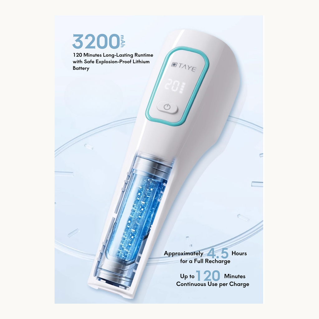 TAYE P139 3200mAh portable nail lamp with 120 minutes runtime and clear battery indicator