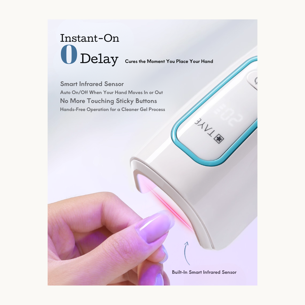 TAYE P139 nail lamp with instant-on zero delay and smart infrared sensor for hands-free curing