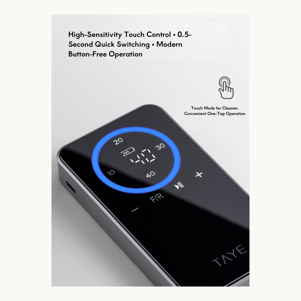 TAYE P225 nail drill with high-sensitivity touch control and quick 0.5-second switching for clean button-free operation