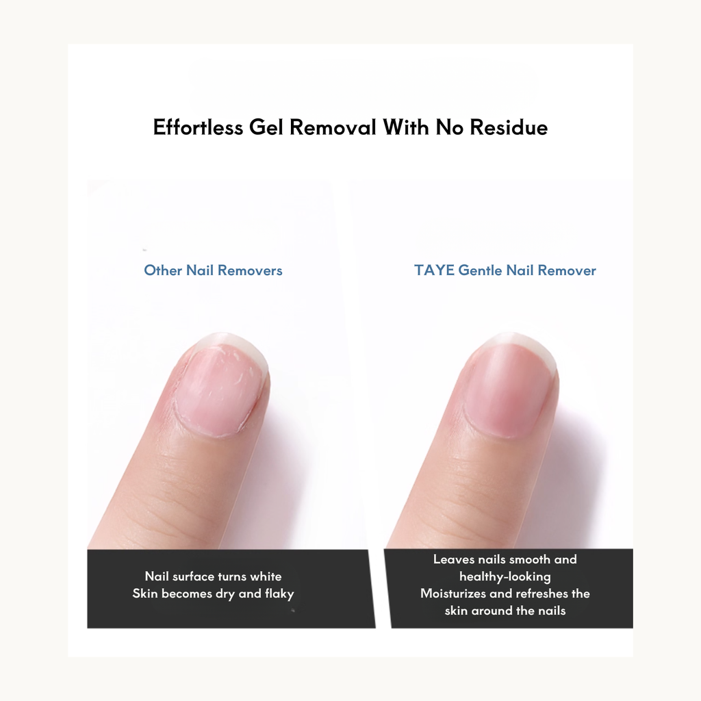 TAYE 0-additive nail remover with non-toxic, fragrance-free gentle formula for healthy gel removal
